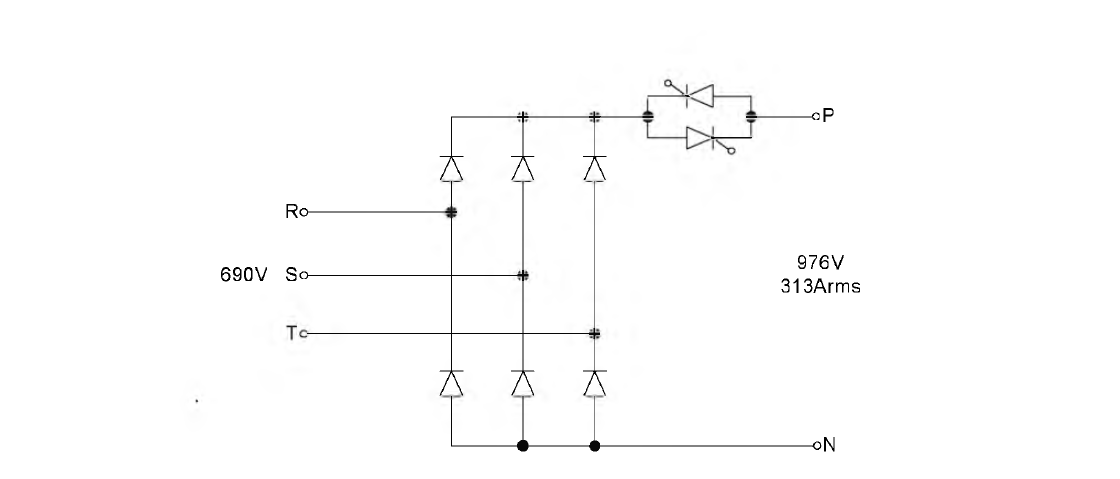 Circuit diagram of Crowbar converter used in component test