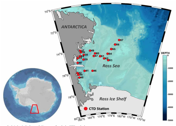 2차년도 남극 로스해 탐사 CTD 정점도