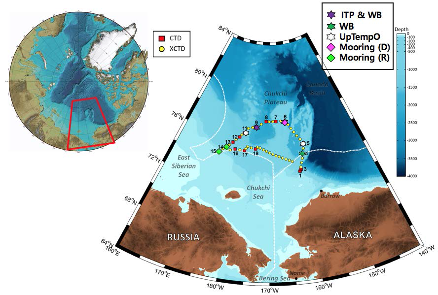 2차년도 북극해 탐사 CTD/XCTD 정점도