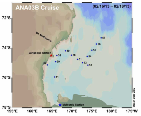 2013년 남극 로스해 현장조사(ANA03B) 정점도
