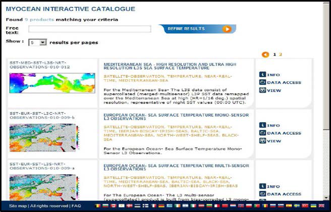 _8> MyOcean 검색 결 과 화 면