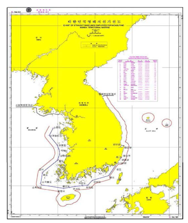 대한민국영해직선기선도