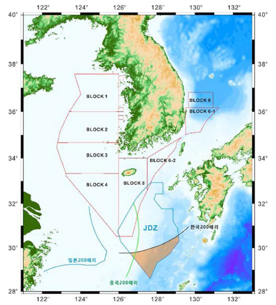 국내 대륙붕 광구 현 황