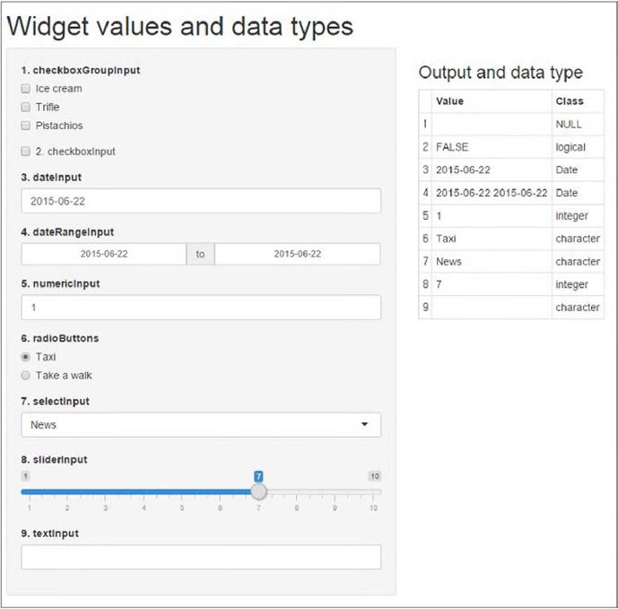 다양한 Input을 활용한 R Shiny 예시