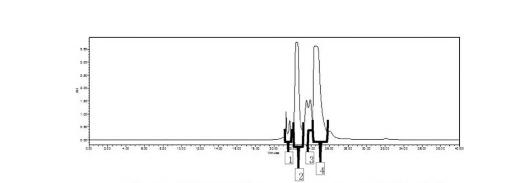 역상 HPLC의 4개 isocratic methanol에 의한 분리