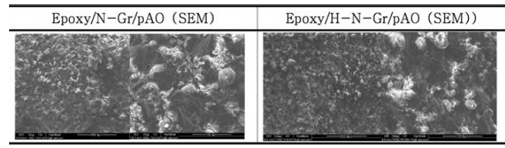 Epoxy/N(H)-Gr/pAO SEM 이미지 분석