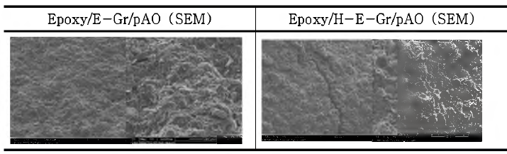 Epoxy/E(H)-Gr/pAO SEM 이미지 분석