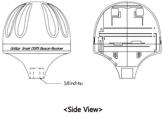 DGPS 통합 수신기 Side View 설계도면