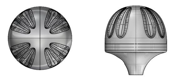 DGPS 통합 수신기 Front, Top view 설계 이미지