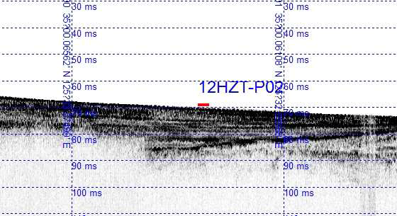 코어 12HZT-P02에서 천부탄성파 자료.