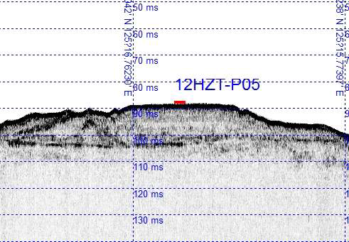 코어 12HZT-P05에서 천부탄성파 자료.