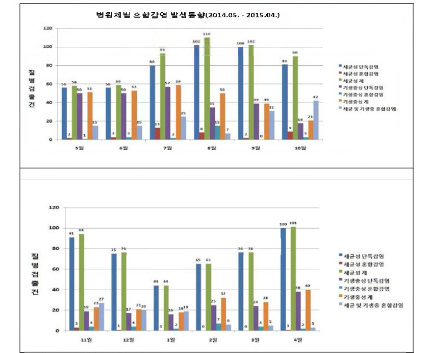 월별 혼합감염 검출동향