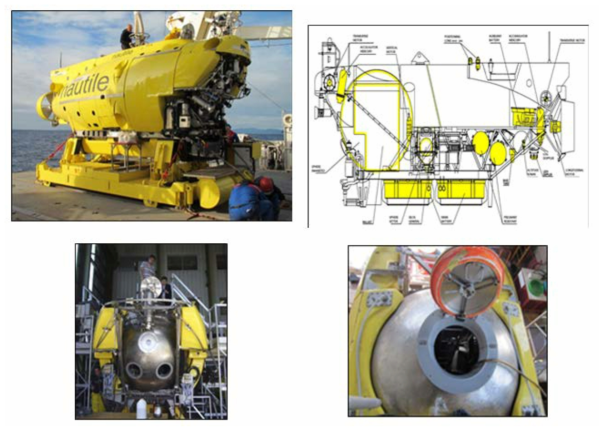 프랑스 IFREMER 연구소의 유인잠수정 노틸 구조도 및 사진