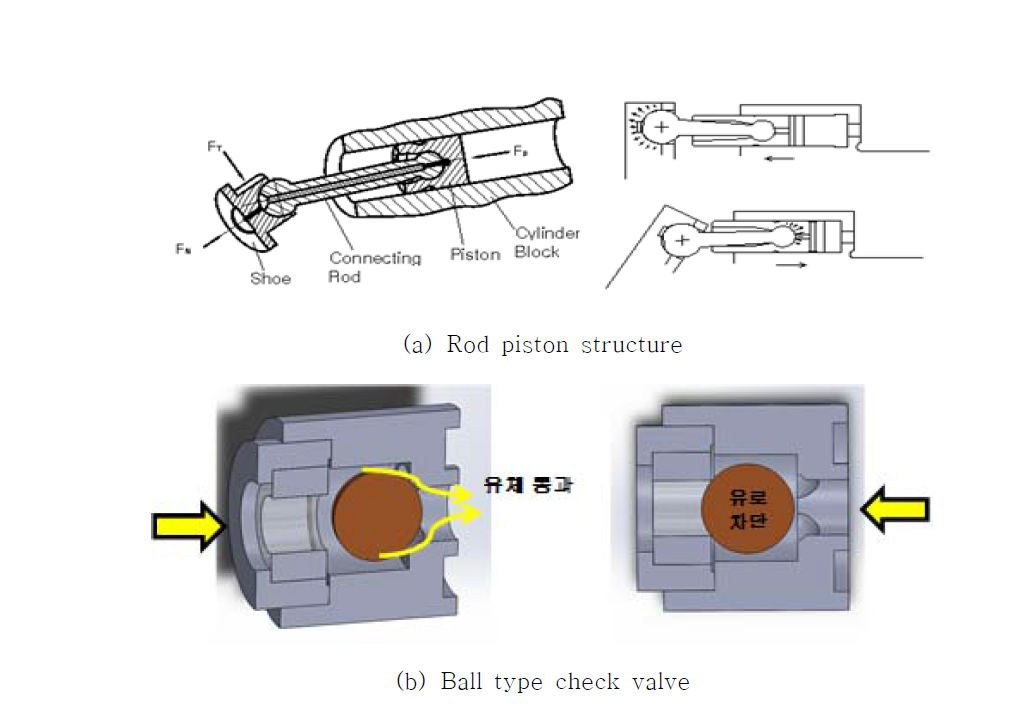 Proposed and designed piston and check valve structure