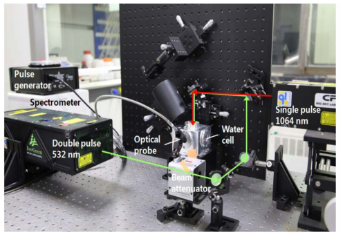 triple pulse laser, optical detection 및 water cell로 구성된 LIBS 실험장치