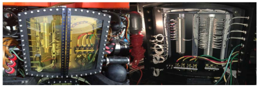 Before(left) and after(right) of high voltage junction box repair