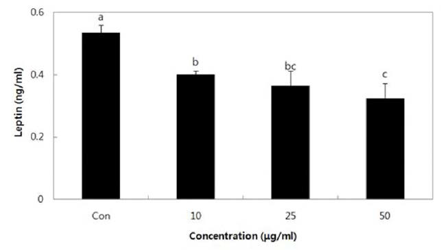 Effect of Pheophorbide A isolated from Gelidium amansii extract on leptin produciton in 3T3-L1 adipocytes