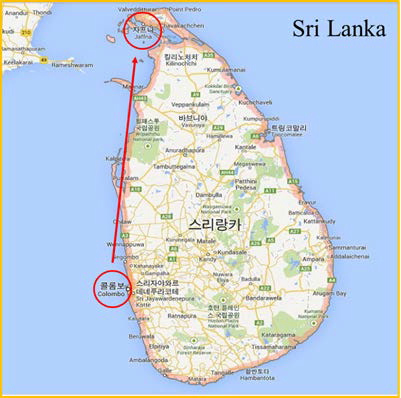 스리랑카 4차 채집활동 지역(2016)