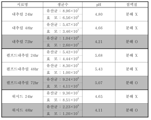 유용미생물 + 10배희석 해양심층수 3%처리 체리발효 결과