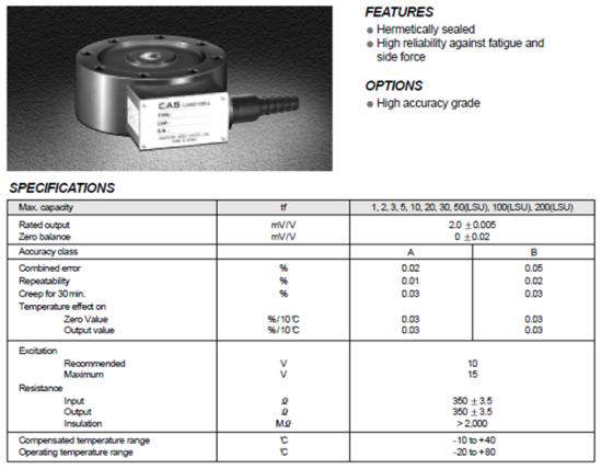 Load Cell : LSU-200 (CAS사 제품)