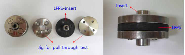 LFPS-Insert pull through test 시편 및 고정용 지그