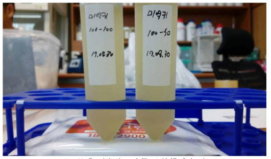 Precipitation of filtrate(4 ℃, 6 days)