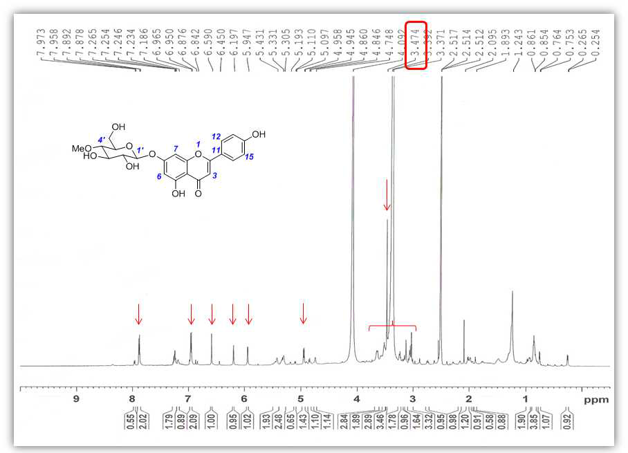 Apigenin 주요 대사체의 1H-NMR