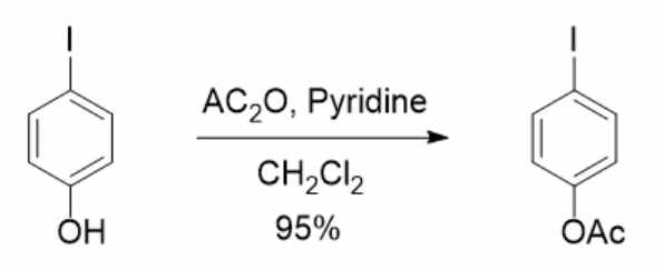 4-iodophenol의 아세틸화