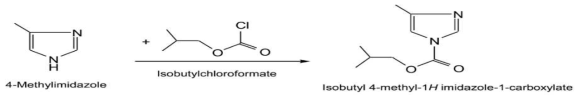 Reaction formula of 4-MEI with IBCF to form derivative.