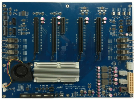 PCB 제작, SMT 및 온보드형 광모듈 연결 후의 PCIe 패브릭 스위치 보드 시제품