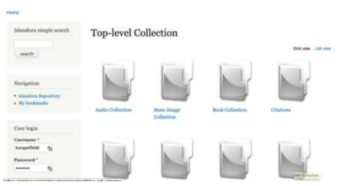 Collection browser of Islandora