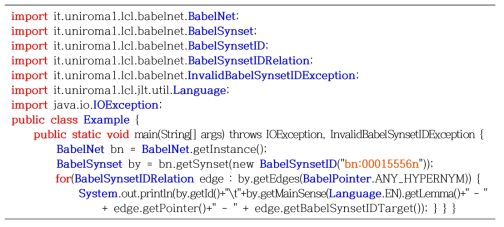 A method for extraction hypernyms using BabelNet