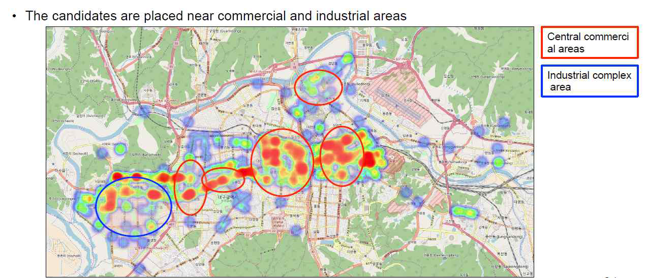 A Heatmap about road conditions in Daegu City