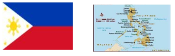 필리핀 국기 및 지도