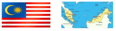 말레이시아 국기 및 지도