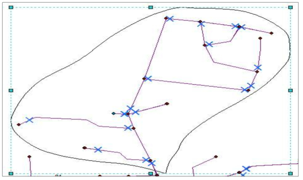 S(23)의 위치 (전체 상수관망의 12시 방향, S(25포함))