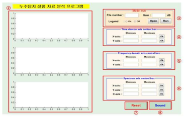 누수음 탐지 분석용 GUI 메인 화면