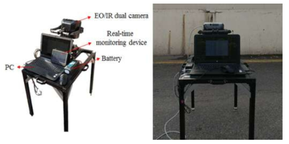EO/IR 듀얼 카메라의 지상촬영 테스트 장비