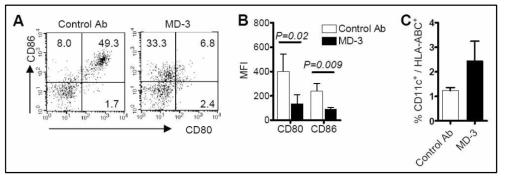 MD-3 항체 처리가 인간화마우스에서 수지상세포의 분화에 미치는 영향