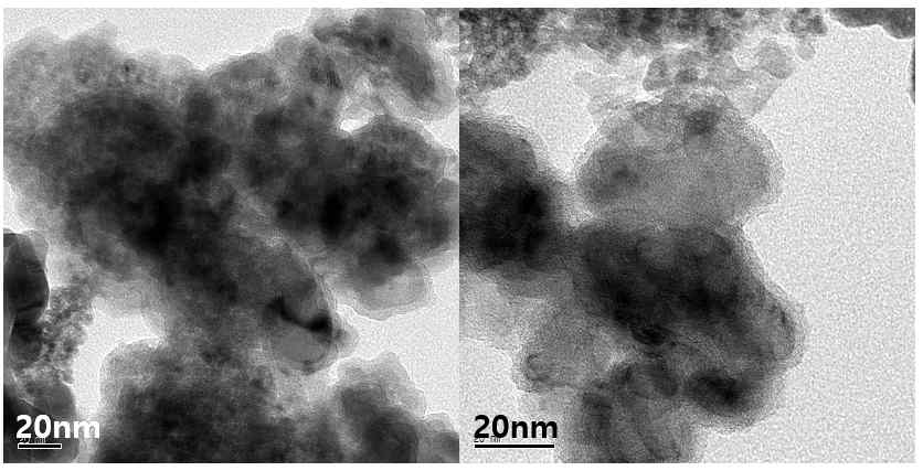 silica coating 후 TEM 이미지