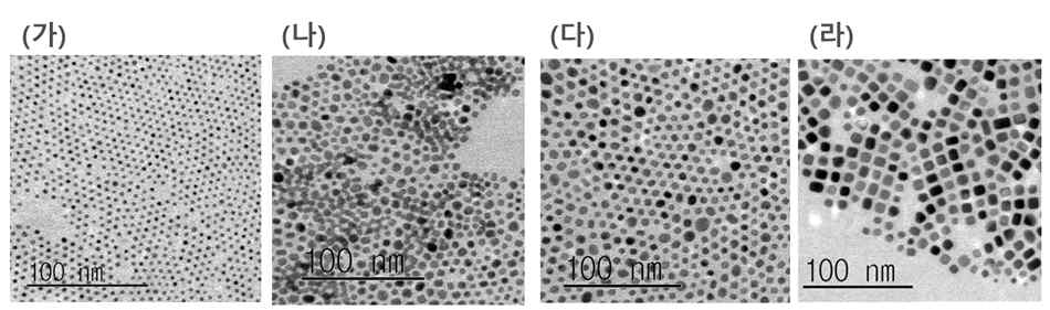 합성된 PtZn 나노입자의 투과전자현미경 사진.