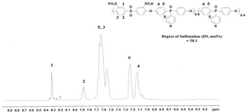 PAESP58 고분자의 1H-NMR 데이터