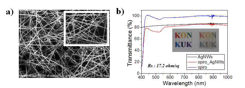 은나노선의 SEM 이미지(a)와 광학적 특성 (b)