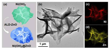 ALD ZnO Active Surface Layer를 적용한 Ni(OH)2 구조의 HRTEM 사진