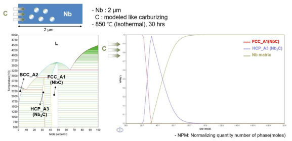 Nb-C system의 모델링과 상호 확산으로 인해 생긴 상의 분율