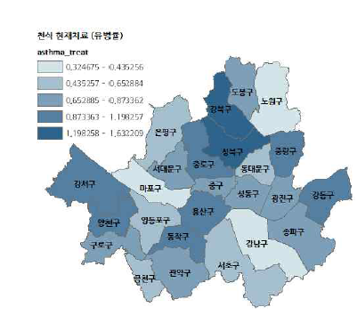 서울시 구별 천식유병률