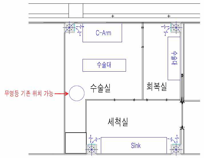 중동물 실험실의 방사선구역 설계도면