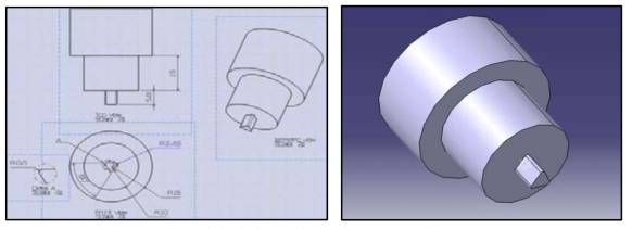 삼각 마찰교반용접 툴의 설계도면 및 모델링