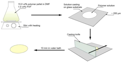 Schematic diagram of phase inversion casting process