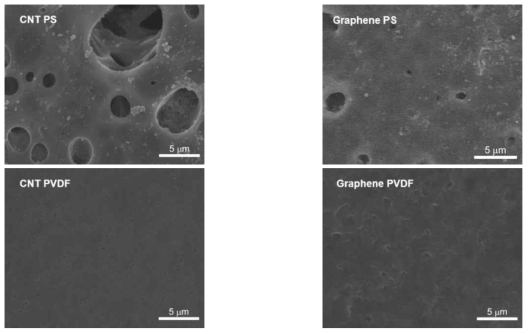 SEM images of carbonic nanocomposite membrane by PS and PVDF